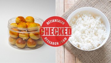 Perbandingan jumlah kalori antara kue nastar dengan sepiring nasi. Foto: iStockFoto: iStock