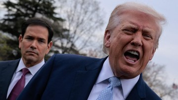 Donald Trump disindir TACO alias Trump Always Chicken Out atau bersikap pengecut (Foto: Getty Images via AFP/CHIP SOMODEVILLA)