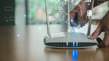 Ilustrasi router. Foto: Getty Images/Stock photo and footage